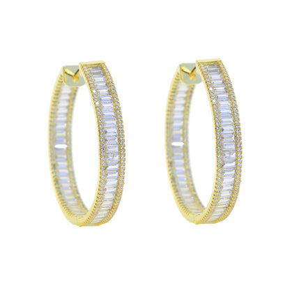 Luxury Gold CZ Hoop Earrings – Elegant Women’s Jewelry