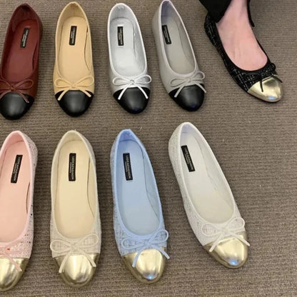 Bow Knot Ballet Flats - Stylish Women’s Ballet Shoes with Comfortable Fit and Bow Detail