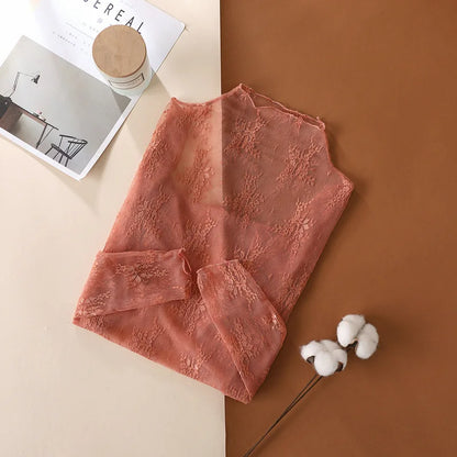 Sheer Lace Crop Top for Women