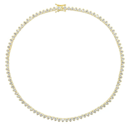 Geometric CZ Tennis Necklace – Elegant Jewelry with Cubic Zirconia Stones