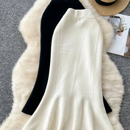 Vintage High Waisted Fishtail Skirt