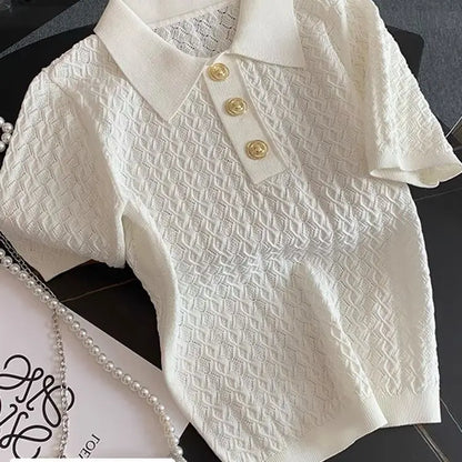 Chic Ice Silk Polo – Stylish and Comfortable Polo Shirt for Women