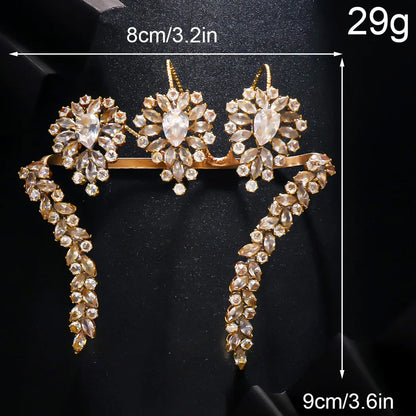 Adjustable Zirconia Palm Bracelet - Elegant Women’s Cuff Bracelet with Sparkling Zirconia Stones