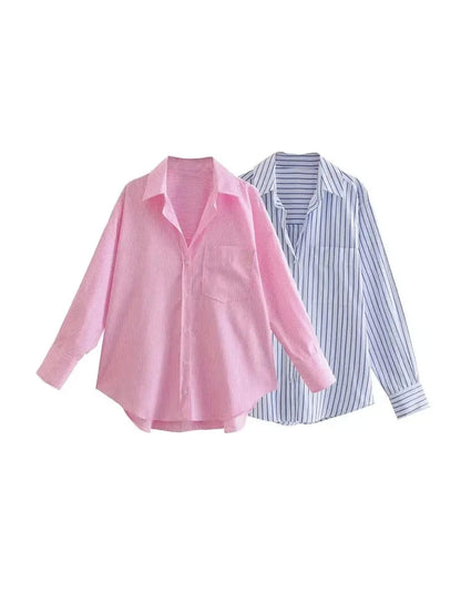 Women's Striped Button-Up Shirt