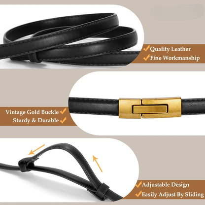Elegant Leather Gold Buckle Belt – Stylish Women’s Adjustable Fashion Accessory