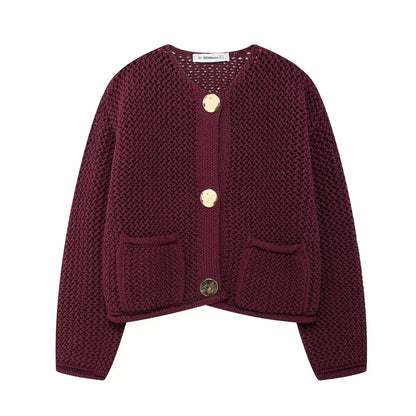 Relaxed Fit Knitted Cardigan for Women
