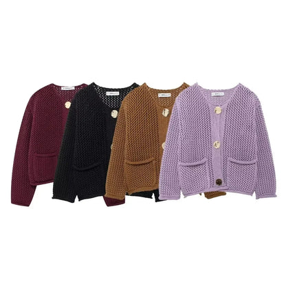 Relaxed Fit Knitted Cardigan for Women