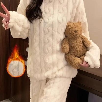 Preppy Jacquard Pajama Set for Women