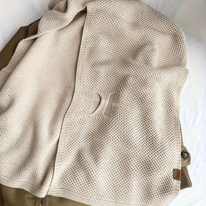 Solid Color Knitted Cross Shawl Cardigan Poncho for Autumn and Winter