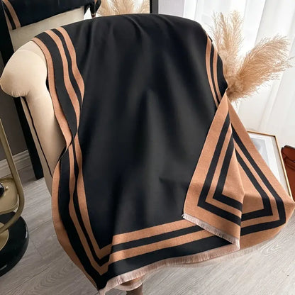 Color Block Jacquard Wrap – Stylish and Cozy Jacquard Woven Shawl for Women