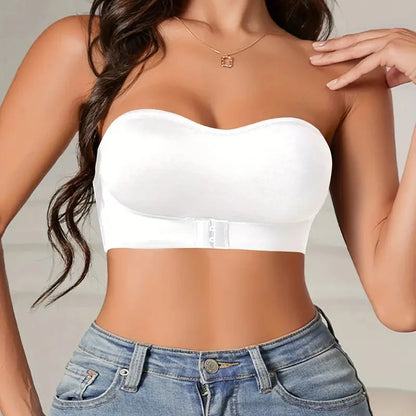 Breathable Strapless Bandeau Bra - Comfortable Women’s Seamless Strapless Bra for Everyday Wear