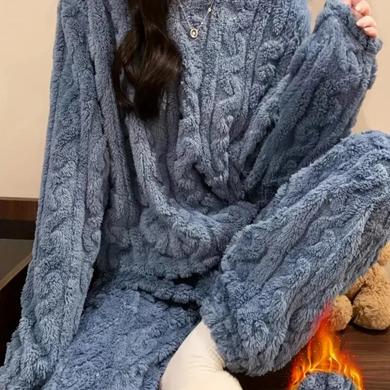 Preppy Jacquard Pajama Set for Women