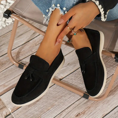 Women’s Simple Flat Loafers - Casual Slip-On Low-Top Shoes for Comfort and Everyday Style