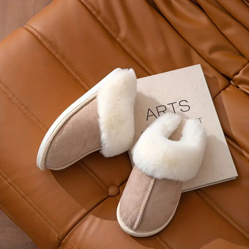 Men’s Plush Cozy Slippers - Fluffy Soft Indoor Winter Shoes with Anti-Skid Sole