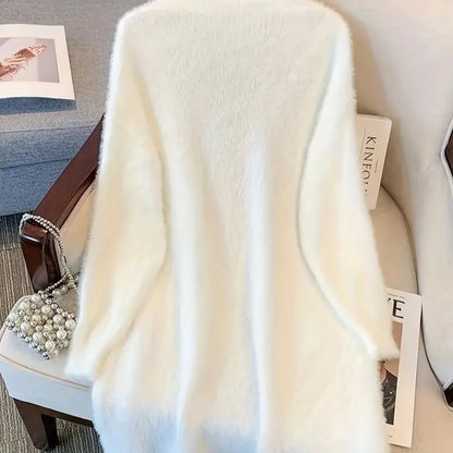 V-Neck Faux Mink Cardigan