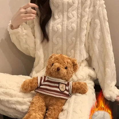 Preppy Jacquard Pajama Set for Women