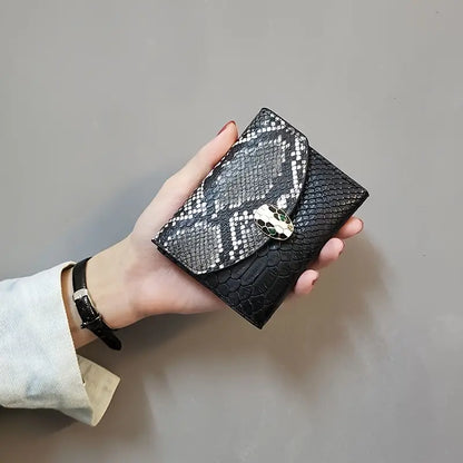 Snakeskin Trifold Wallet for Women
