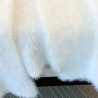 V-Neck Faux Mink Cardigan