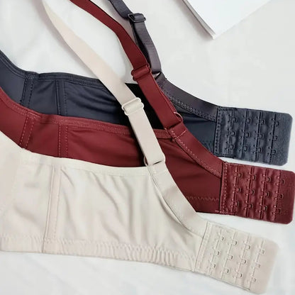 Elegant Solid Color Push-Up T-Shirt Bras with High-Support Underwire for Women - 3-Piece Set
