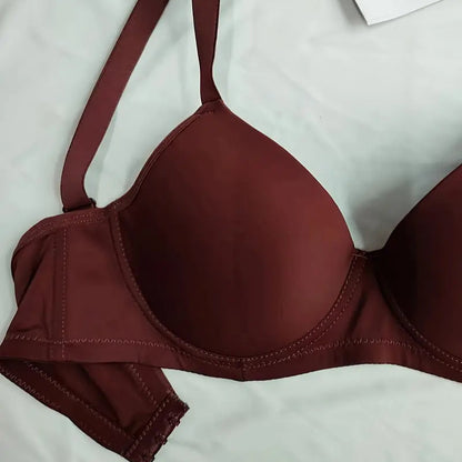 Elegant Solid Color Push-Up T-Shirt Bras with High-Support Underwire for Women - 3-Piece Set