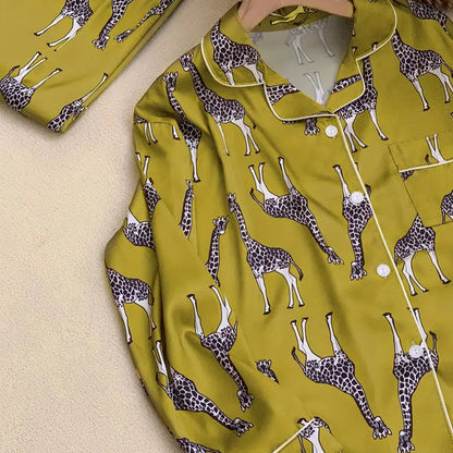 European Style Elegant Y2K Pajamas for Women - Trendy Spring & Autumn Sleepwear with Aesthetic Print