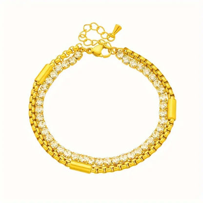 Double Chain Bracelet – Elegant Layered Bracelet for Women in Gold and Silver